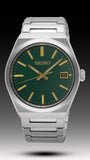 Seiko Conceptual Green Dial Silver Steel Strap Watch for Men - SUR601P1