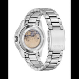 Citizen Mechanical Automatic Turquoise Dial Silver Steel Strap Watch for Men - NJ0170-83X