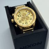 Nixon 51-30 Chronograph Gold Dial Gold Steel Strap Watch for Men - A083-502
