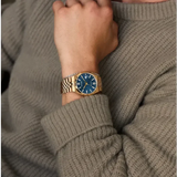 Citizen Tsuyosa 60 Automatic Blue Dial Rose Gold Steel Strap Watch for Men - NK0023-57L