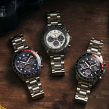 Seiko Prospex SSC915 Speedtimer Solar Chronograph Men's Watch – Black Dial & Silver Steel Bracelet