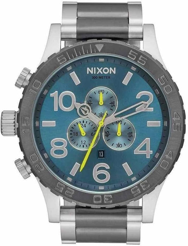 Nixon 51-30 Chronograph Blue Dial Two Tone Steel Strap Watch for Men - A083-2304