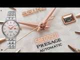 Seiko Presage Cocktail Time Skydiving Automatic Diamonds Mother of Pearl Dial Silver Steel Strap Watch for Women - SRE009J1