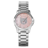 Gucci G Timeless Diamonds Pink Mother of Pearl Dial Silver Steel Strap Watch for Women - YA1265025