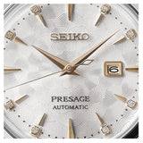 Seiko Presage Cocktail Time Skydiving Automatic Diamonds Mother of Pearl Dial Silver Steel Strap Watch for Women - SRE009J1