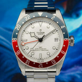 Tudor Black Bay GMT Silver Dial Silver Steel Strap Watch for Men - M79830RB-0010