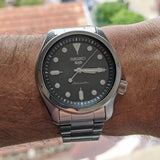 Seiko 5 Sports Automatic Grey Dial Silver Steel Strap Watch for Men - SRPE51K1