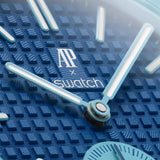 Swatch x AP Royal Pop Blue Dial Blue Leather Lanyard Watch for Men - Lan Ba