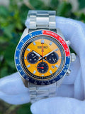 Seiko SSC947 Prospex Solar Chronograph 1969 Re-interpretation Quartz Men's Watch – Orange Dial & Silver Steel Strap