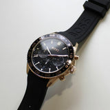 Hugo Boss Runner Chronograph Black Dial Black Silicone Strap Watch for Men - 1514168