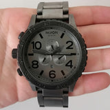 Nixon 51-30 Chronograph Grey Dial Grey Steel Strap Watch for Men - A083-1062
