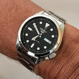 Seiko 5 Sports Automatic Grey Dial Silver Steel Strap Watch for Men - SRPE51K1