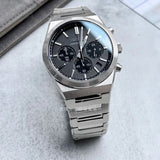 Seiko Conceptual Chronograph Grey Dial Silver Steel Strap Watch for Men - SSB455P1