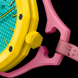 Swatch x AP Royal Pop Blue Dial Pink Leather lanyard Watch for Women - Otg Roz