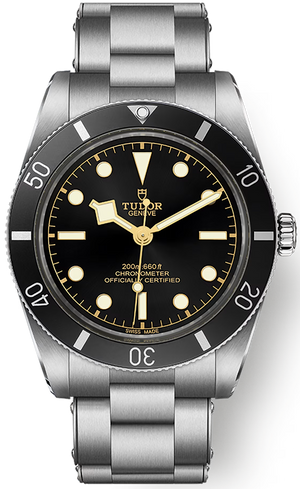 Tudor Black Bay 54 Black Dial Silver Steel Strap Watch for Men - M79000N-0001
