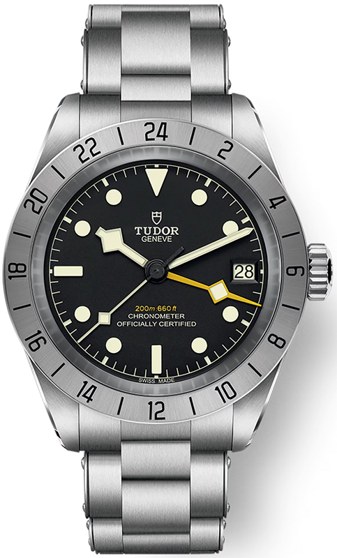 Tudor Black Bay Pro Black Dial Silver Steel Strap Watch for Men - M79470-0001