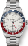 Tudor Black Bay GMT Silver Dial Silver Steel Strap Watch for Men - M79830RB-0010