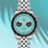 Tudor Black Bay Chrono Blue Dial Silver Steel Strap Watch for Men - M79360N-0024