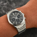 Seiko Conceptual Chronograph Grey Dial Silver Steel Strap Watch for Men - SSB455P1