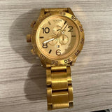 Nixon 51-30 Chronograph Gold Dial Gold Steel Strap Watch for Men - A083-502