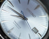 Seiko Presage Cocktail Time Automatic Ice Blue Dial Silver Steel Strap Watch for Men - SRPE19J1