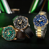 Citizen Mechanical Automatic Black Dial Black Leather Strap Watch for Men - NJ0176-10E