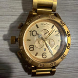 Nixon 51-30 Chronograph Gold Dial Gold Steel Strap Watch for Men - A083-502