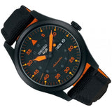 Seiko 5 Sports Flieger Pilot Automatic Black Dial Black Nylon Strap Watch for Men - SRPH33K1