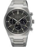 Seiko Conceptual Chronograph Grey Dial Silver Steel Strap Watch for Men - SSB455P1