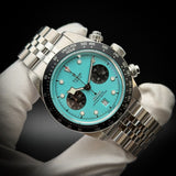 Tudor Black Bay Chrono Blue Dial Silver Steel Strap Watch for Men - M79360N-0024