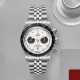 Tudor Black Bay Chrono Silver Dial Silver Steel Strap Watch for Men - M79360N-0014