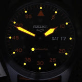 Seiko 5 Sports Flieger Pilot Automatic Black Dial Black Nylon Strap Watch for Men - SRPH33K1