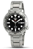 Seiko 5 Sports Automatic Black Dial Silver Steel Strap Watch for Men - SRPC61J1
