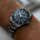 Tudor Black Bay Blue Dial Silver Steel Strap Watch for Men - 79030B-0001