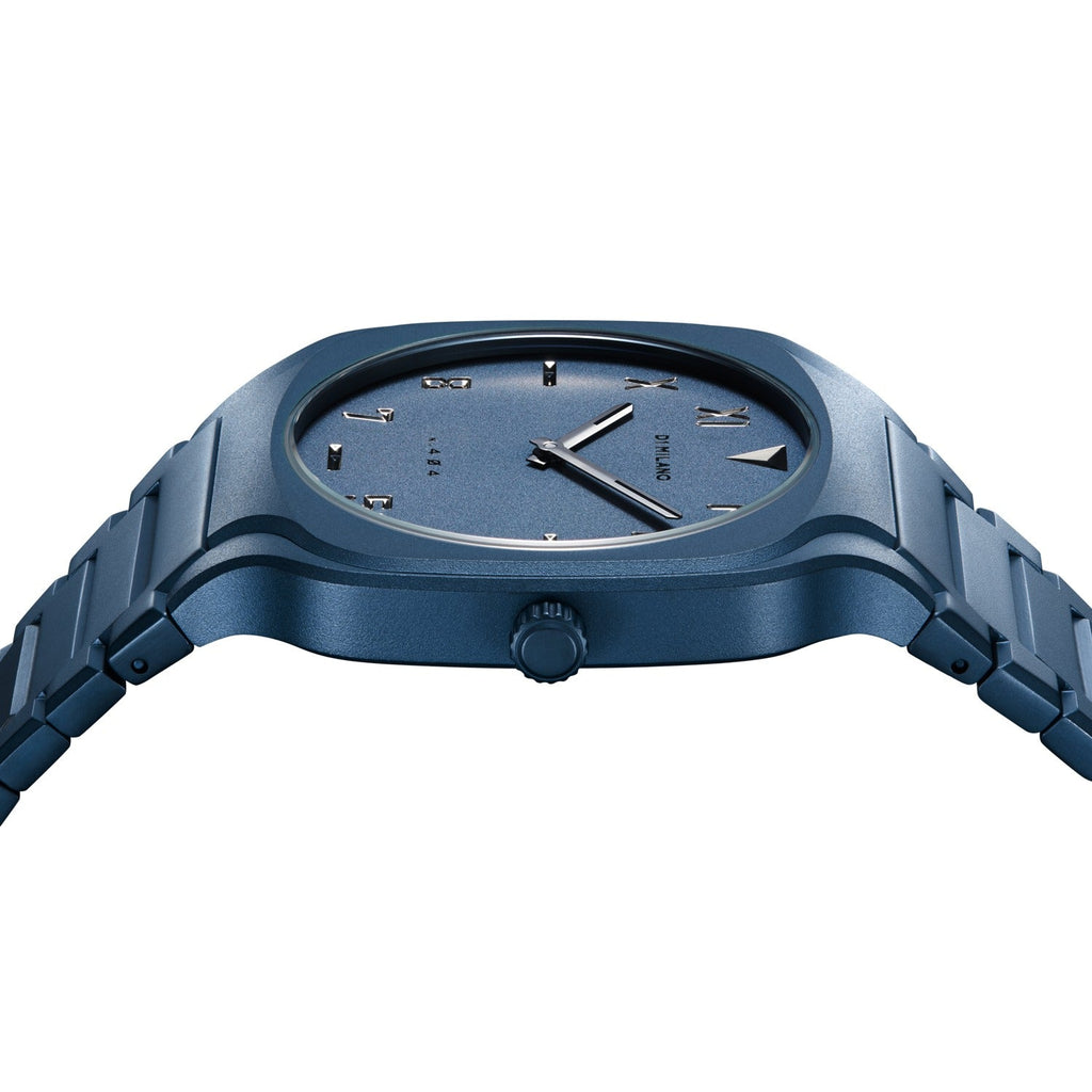 D1 Milano Square Galaxy Blue Dial Blue Steel Strap Watch for Men - D1-SQBJ09