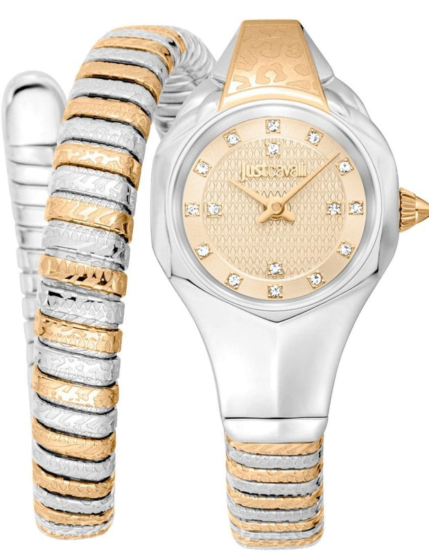 Just Cavalli Amalfi Gold Dial Two Tone Steel Strap Watch for Women - JC1L270M0055