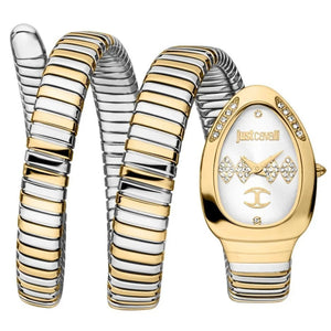 Just Cavalli Vezzoso Silver Dial Two Tone Steel Strap Watch for Women - JC1L230M0065