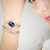 Just Cavalli Twined Blue Dial Two Tone Steel Strap Watch for Women - JC1L305M0065