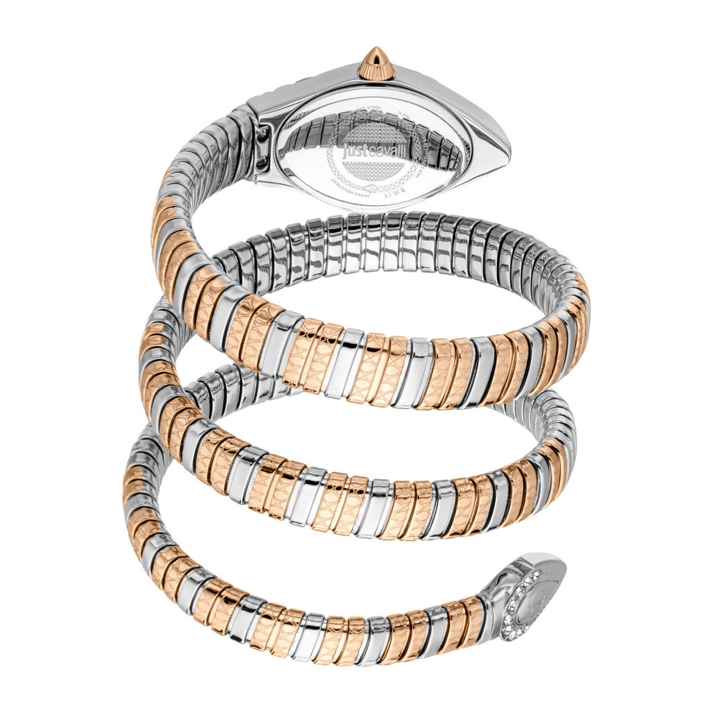 Just Cavalli Aurela White Dial Two Tone Steel Strap Watch for Women - JC1L374M0065