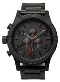 Nixon 51-30 Chronograph Black Dial Black Steel Strap Watch for Men - A083-2298