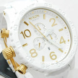 Nixon 51-30 Chronograph White Dial White Steel Strap Watch for Men - A083-1035