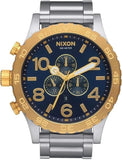 Nixon 51-30 Chronograph Blue Dial Silver Steel Strap Watch for Men - A083-1922
