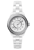 Chanel J12 H3110 Women's Quartz Watch – White Dial with Diamond Markers & Steel Strap
