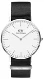 Daniel Wellington DW00100258 Classic Cornwall Men's Watch – White Dial & Black Nylon Strap