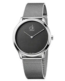 Calvin Klein K3M2112X Minimalist Quartz Men's Watch – Black Dial & Silver Mesh Strap