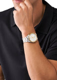 Michael Kors Accelerator Chronograph White Dial Silver Steel Strap Watch For Men - MK9112