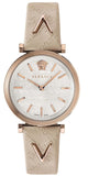 Versace VELS00419 V-Twist Quartz Women's Watch – White Dial & White Leather Strap
