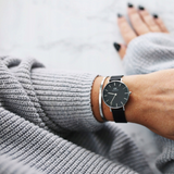 Daniel Wellington DW00100202 Petite Ashfield Women’s Watch – Black Dial with Matte Black Mesh Strap