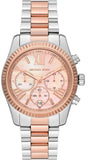 Michael Kors MK7219 Lexington Chronograph Quartz Women's Watch – Rose Gold Dial & Two-Tone Steel Strap