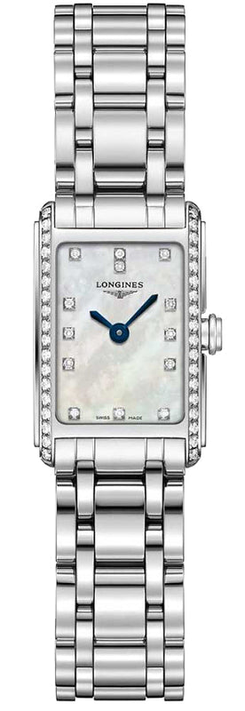 Longines Dolcevita Diamonds Mother of Pearl Dial Silver Steel Strap Watch for Women - L5.258.0.87.6